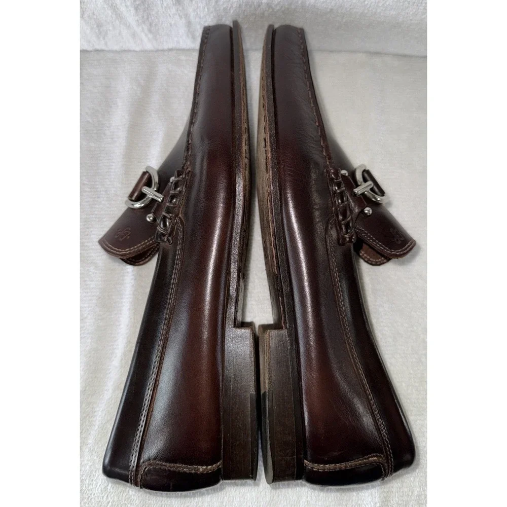 Donald J Pliner Men's Brown Leather Horsebit Loafers Italian Drivers Size 8M